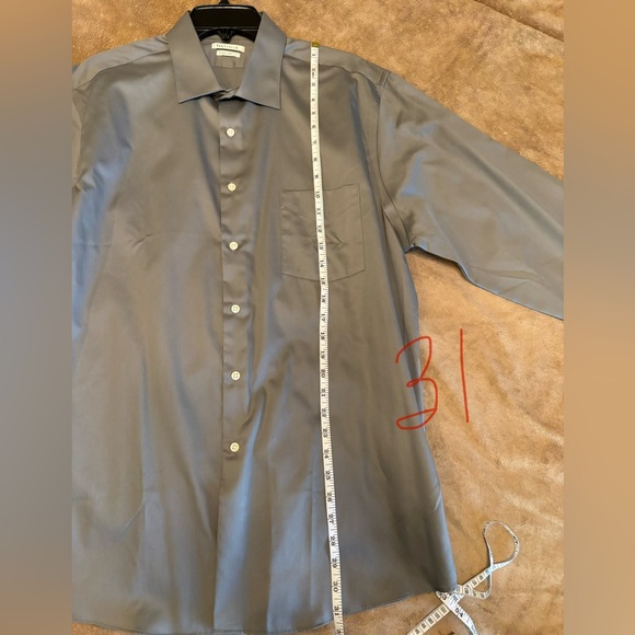 Van Heusen Men's Gray Dress Shirt Size M neck 16 1/2 - Picture 4 of 5